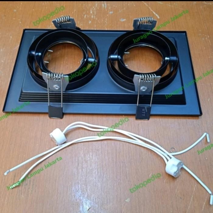 Kap Lampu Mr16 Halospot 2Gang Kap Halogen Mr16 Isi 2 Gang