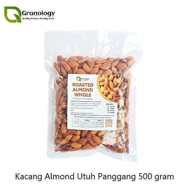 

Kacang Almond Utuh Oven / Roasted Whole Almond (500 gram) by Granology TT