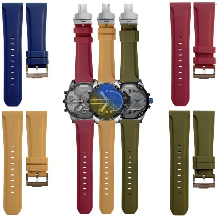 Jual Tali Jam Tangan 26 Mm Strap Rubber Buckle Buterfly Clasp 8080.26