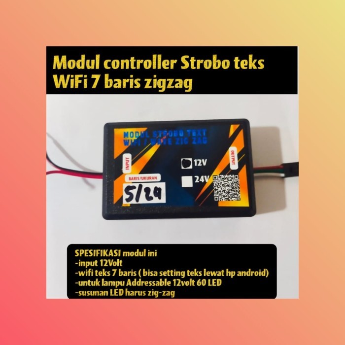 Modul Strobo 7 Baris Text Wifi (Animasi Bendera) Zigzag Terbaik