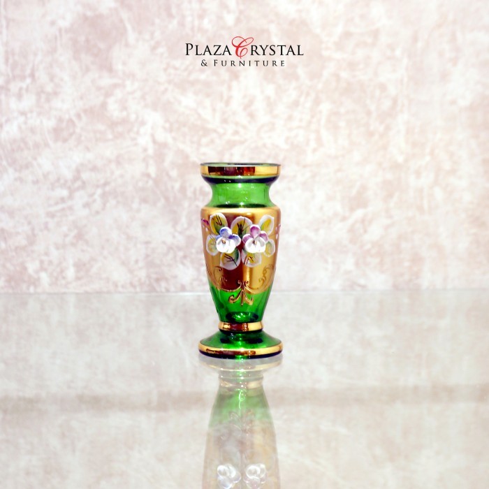 MINI VAS HIJAU PAJANGAN EGERMANN KRISTAL BOHEMIA MODEL 1