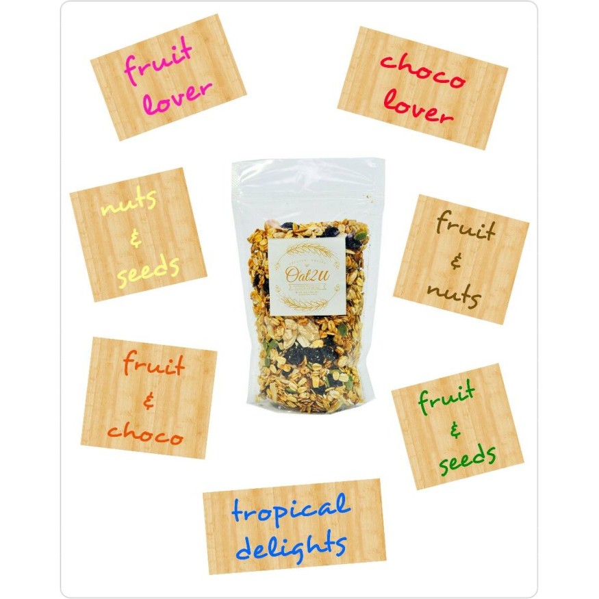 

Granola Mini Paket 7 Mixtures @150Gr