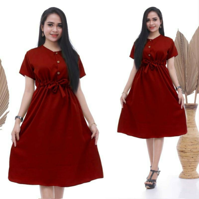 Dres Dris Dress Dres Natal Dress Midi Korea Dres Natal 2024 Natalan Natalan Brukat Dris Cewek Natala