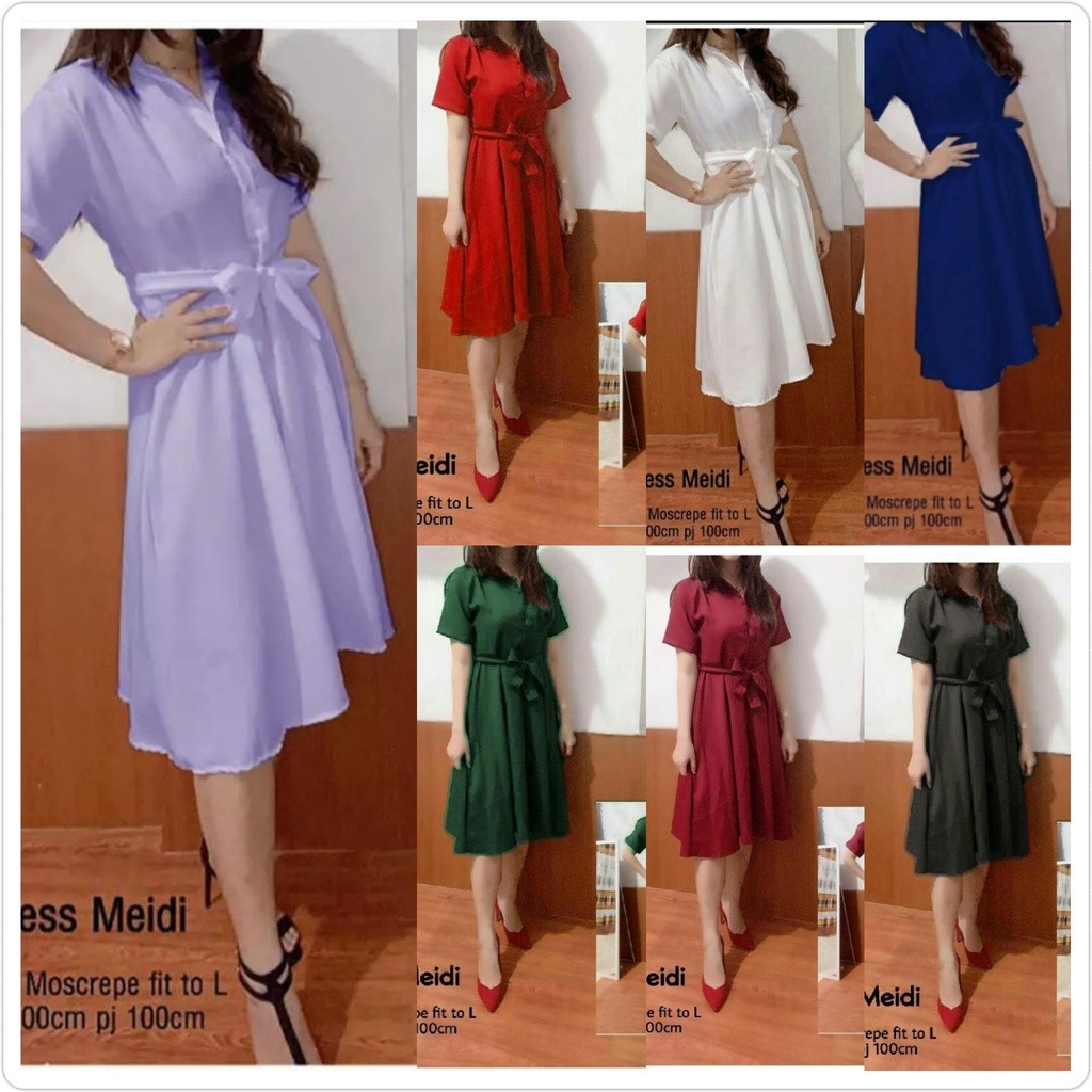 Dres Natal 2024 Dress Wanita Natal Dress Midi Korea Dress Wanita Kekinian Span Elegant Dres Korean S