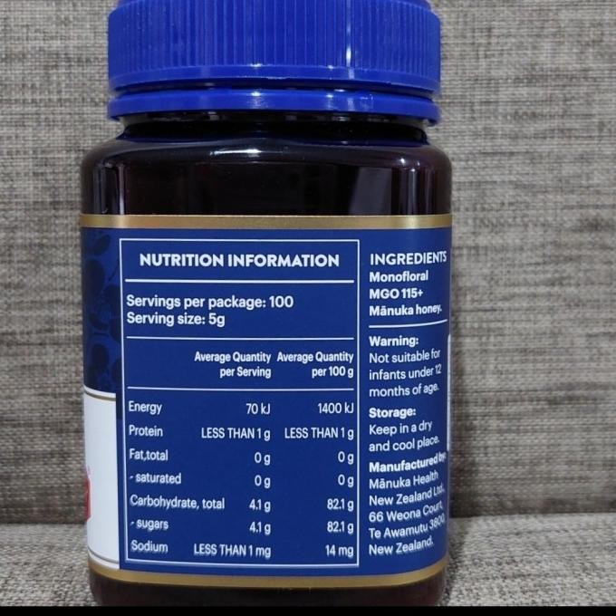 

Madu Manuka MGO 115+, 500 gram, manuka healt h,Original NZ