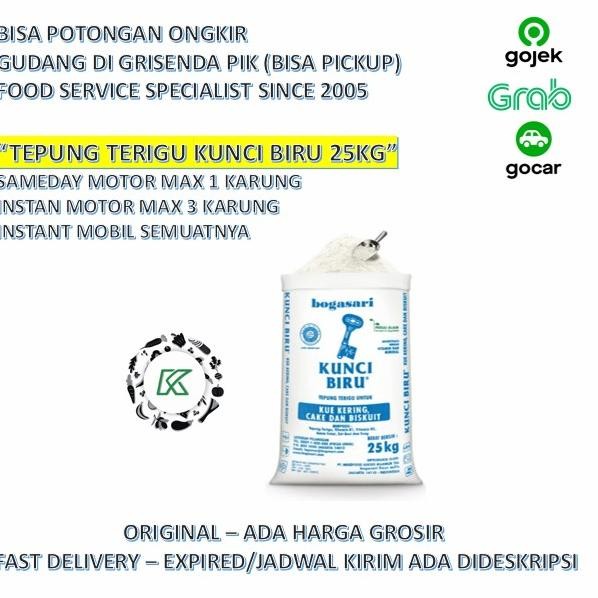 

Tepung Terigu Kunci Biru 25kg GOJEK