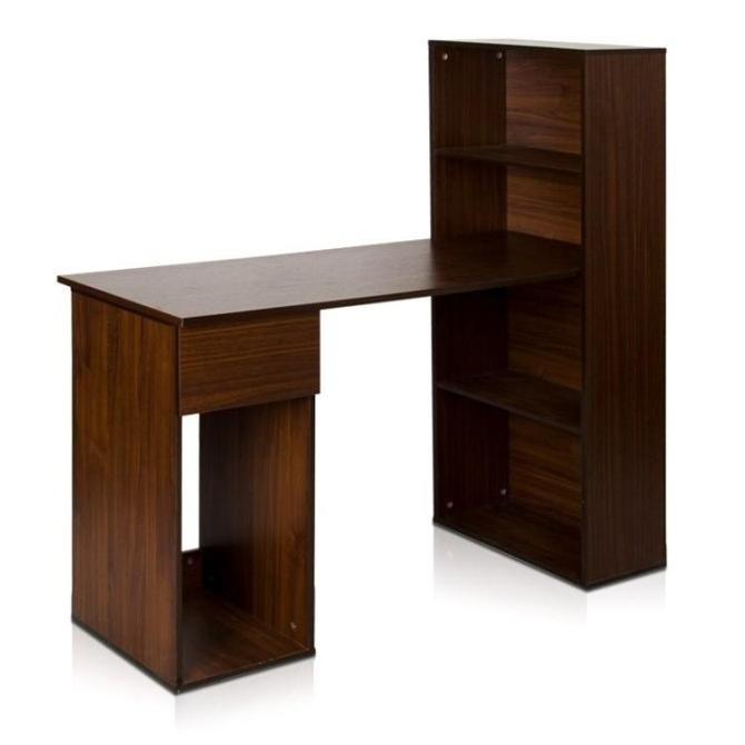 Funiika 13225 Ex - Meja Komputer Dengan Rak Buku / Meja Belajar Minimalis / Meja Kerja / Meja Kantor