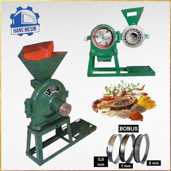 TERBARU - Mesin giling bumbu / tepung disk mill FFC 15 + rangka mini