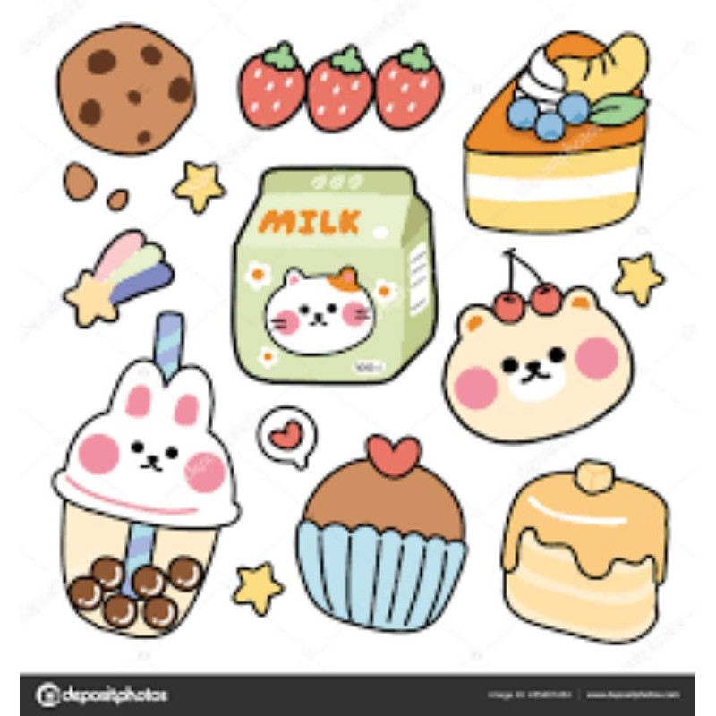 

STIKER KARTUN MAKANAN LUCU ESTETIK