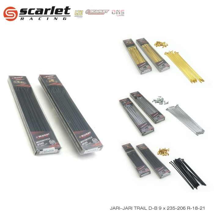 SCARLET RACING Jari Jari Spoke Ruji lidi Trail D/B 9 X 235 206 R 18 21