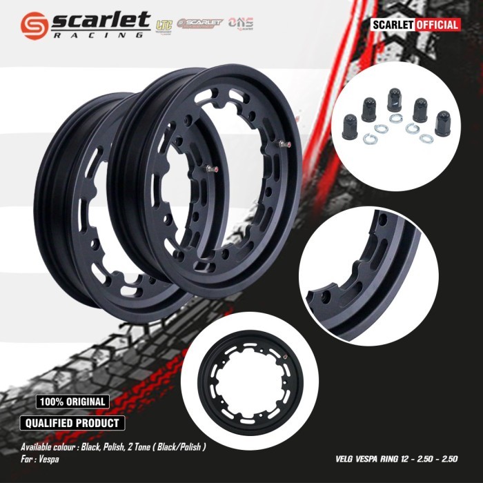 SCARLET RACING Velg Pelek Rim Alloy Vespa Ring 12
