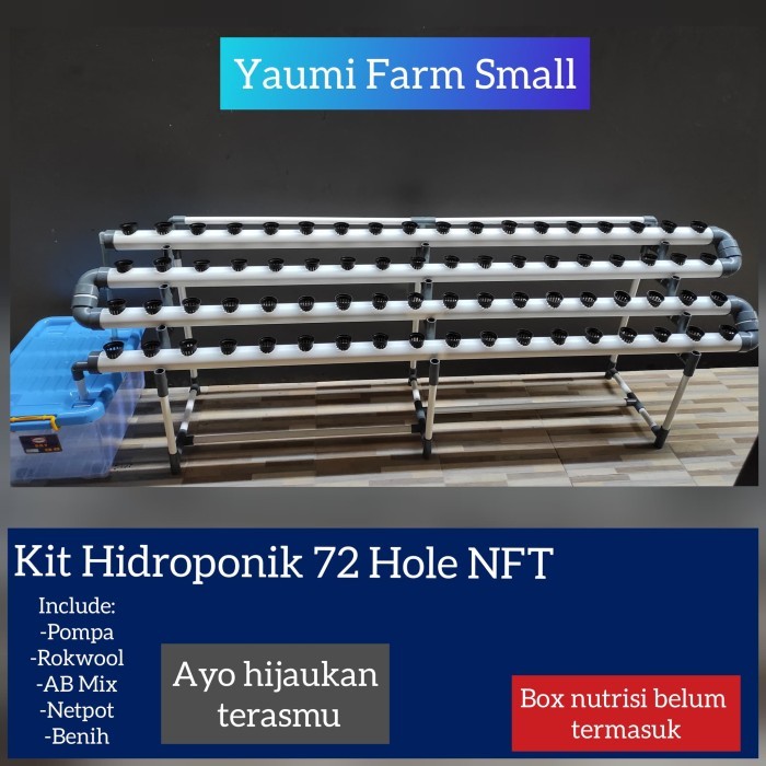 PAKET INSTALASI KIT HIDROPONIK 72 HOLE NFT