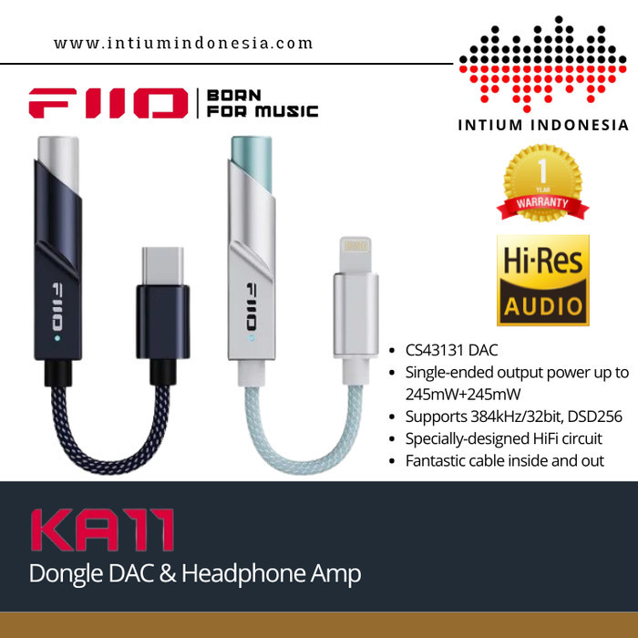 FiiO KA11 / KA-11 / KA 11 Portable DAC & Headphone Amp in adapter