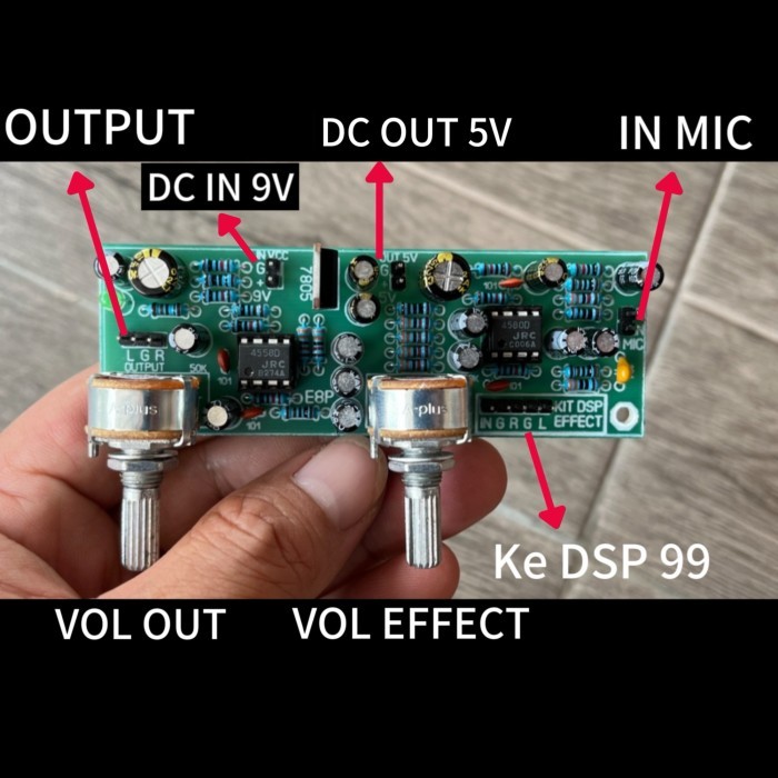 Kit penguat mic mixer untuk kit effect DSP 99