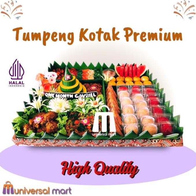 Tumpeng Nasi Kuning Kotak Premium Paket Lengkap