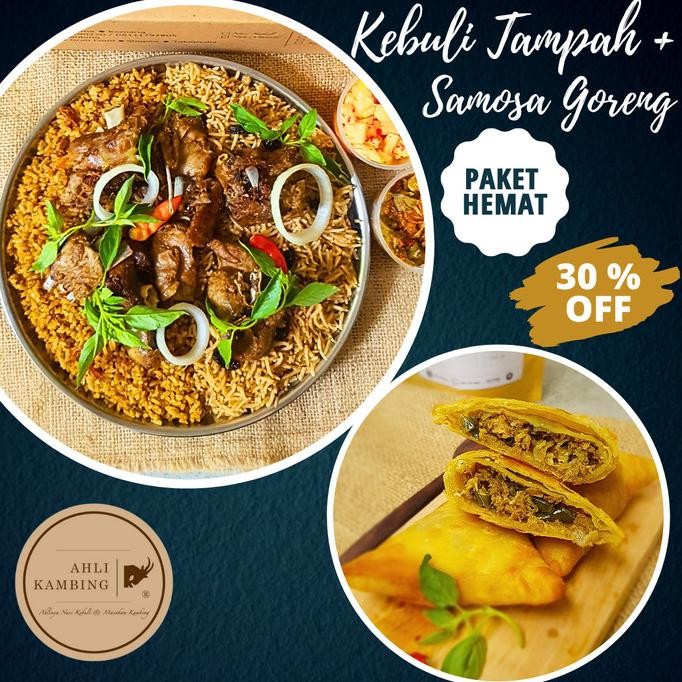 

PAKET HEMAT Kebuli Tampah + Samosa Goreng Ahli Kambing