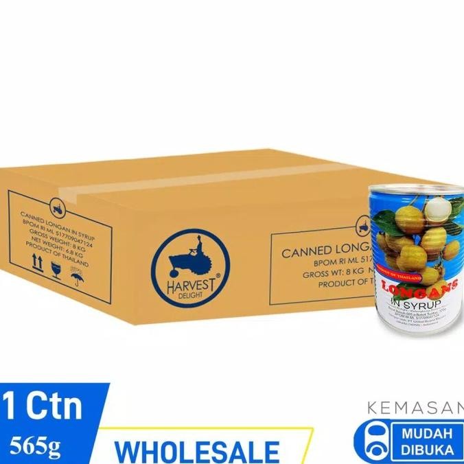 

Harvest Delight Full Carton Longan in syrup 565gr 12 Kaleng