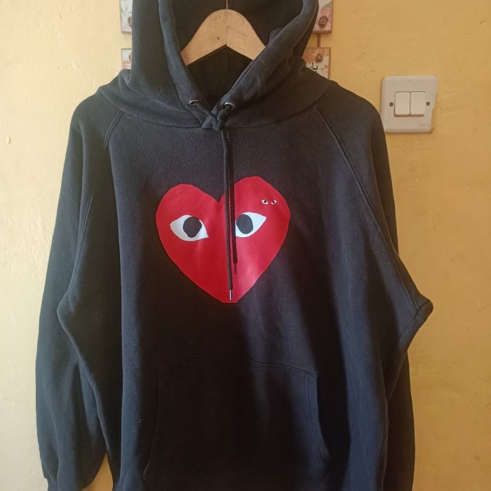 HOODIE PLAY CDG BLACK BIG LOGO