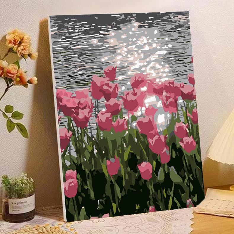

ad-56 Paint By Number 20x30cm DIY Paint Kit with Frame Digital Painting Landscape Cartoon Anime Series Terlaris