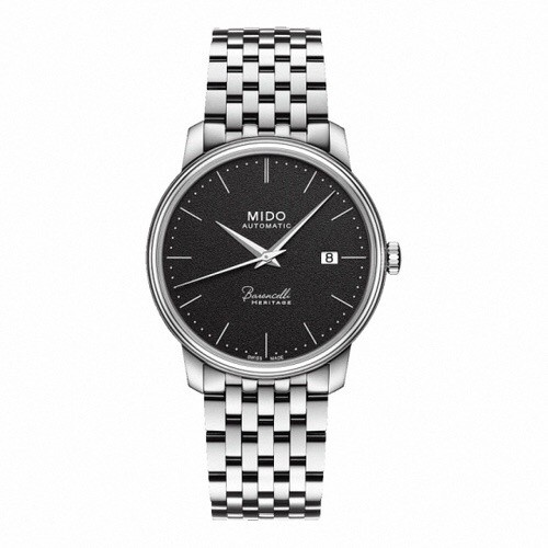 Jam tangan pria teratas Mido Baroncelli, jam tangan otomatis dengan dial hitam 40mm # Jam Tangan Oto