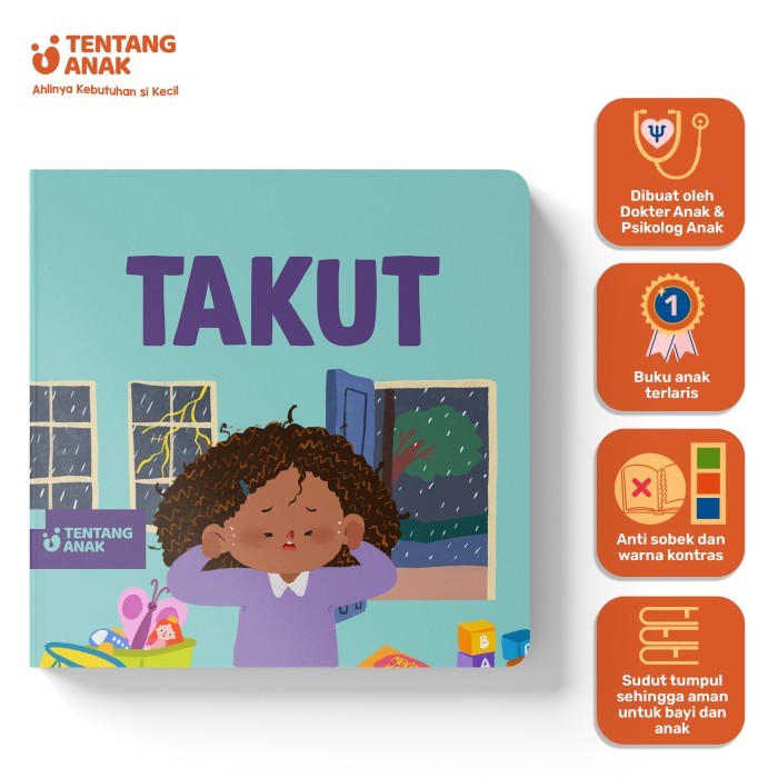 Buku - Tentang Anak - Boardbook Takut Buku Cerita Anak Bergambar (1-2 Tahun)