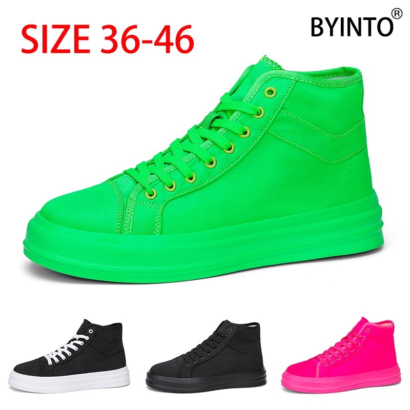 Ukuran Besar 36-46 Sepatu Tenis Wanita High Top Sepatu Kets Pria Super Ringan Platform Sepatu Kanvas