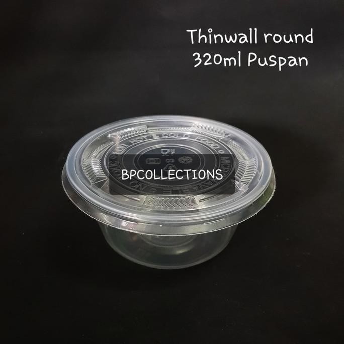1 DUS GOJEK 500 PCS THINWALL 320ML 400 450 ML MANGKOK PLASTIK PUSPAN 2010T