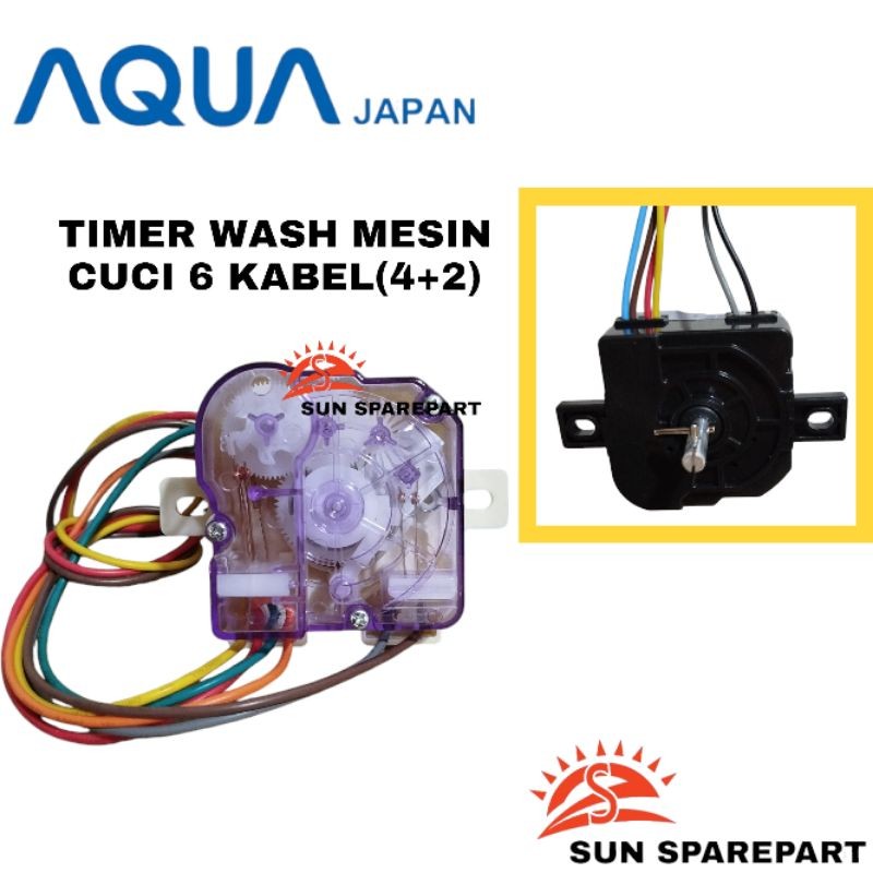 Timer wash 6 Kabel timer mesin cuci Aqua 2 Tabung