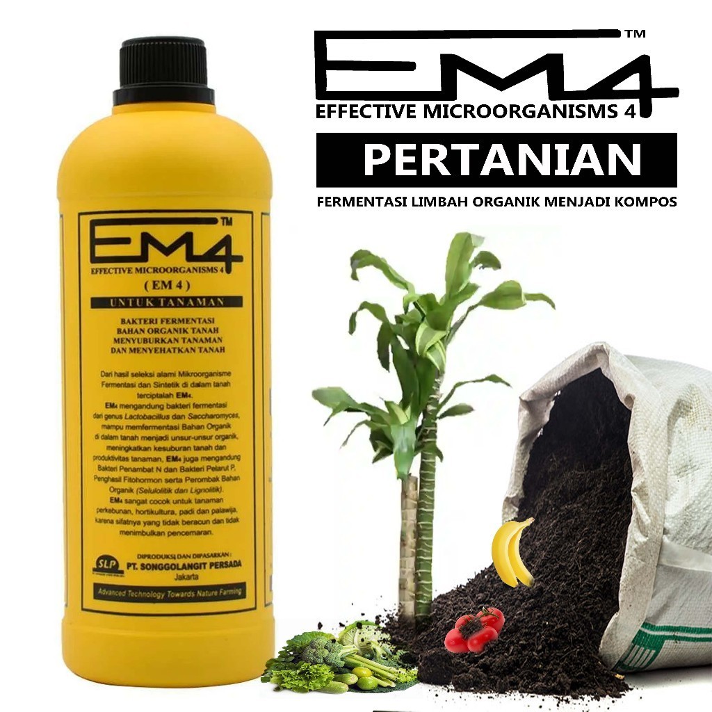 EM4 Pertanian prebiotik fermentasi organik menjadi pupuk 250ml repack sampai 1 liter 12C270