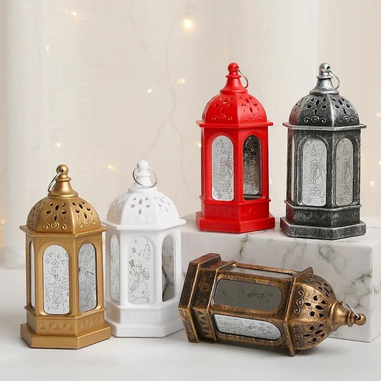 nrw Lentera Lebaran Lilin LED Lampu Lentera Kubah Masjid Lentera Elektrik Lantern Candle Bentuk Kuba