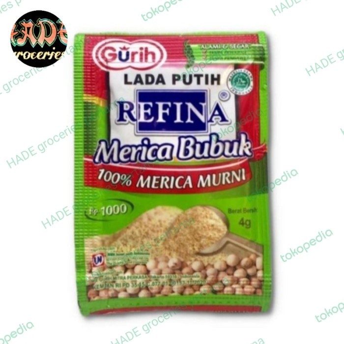 

Bya - Lada Putih Bubuk Refina Sachet 6 X 4G Merica Murni 100% Alami & Segar