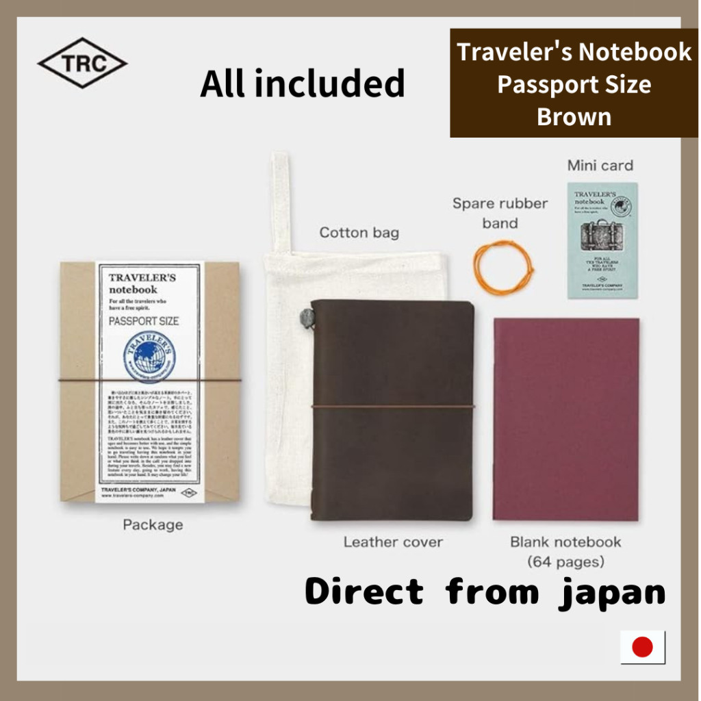 

TRAVELER'S COMPANY TRAVELER'S notebook, passport size, limited, with card, brown 91209659,【Direct from Japan】 |tEacMZoC|