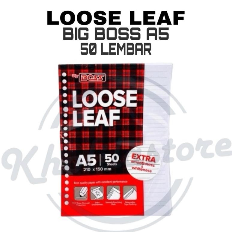 

Loose Leaf Big Boss A5 Bergaris 20 Holes isi 50 lembar yang laris