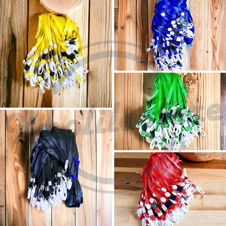 

(100 pcs) Tali Id Card Pengait / Tali Lanyard Plastik 1 cm yang laris