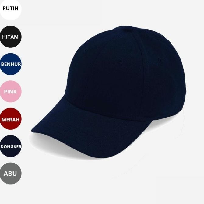 TOPI BASEBALL Topi Baseball polos PREMIUM Biru Dongker | Topi baseball unisex