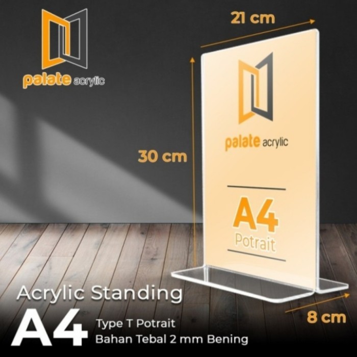

Sale Acrylic Tent Holder /Akrilik Tent Card A4 T Portrait 2Mm