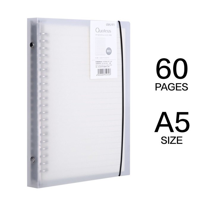 

Sale Map Binder Note Loose Leaf A5 Putih Transparan Minimalis Polos 20 Ring