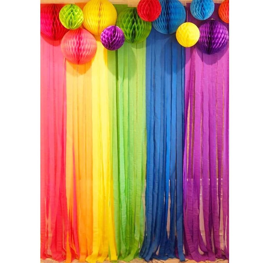 

Cq37 Dekorasi Streamer Kertas Krep Rainbow