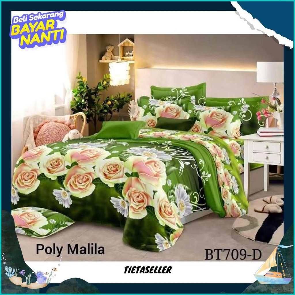 Sprei Motif Bahan L4Dyrose 180X200 160X200 120X200 1 Set 2 Sarung Bantal 1 Sarung Guling/Sprai Homem