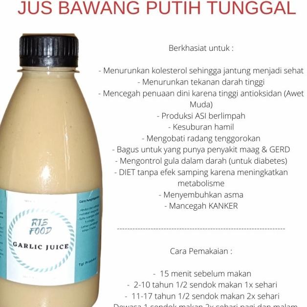 

350Ml Jus Bawang Putih Tunggal Jahe Merah Lemon Madu Hutan Cuka Apel