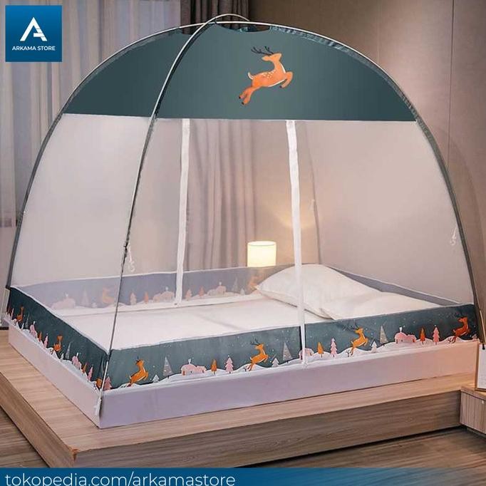 , kelambu nyamuk tenda jumbo jaring anti nyamuk kasur tidur 180 x 200 cm