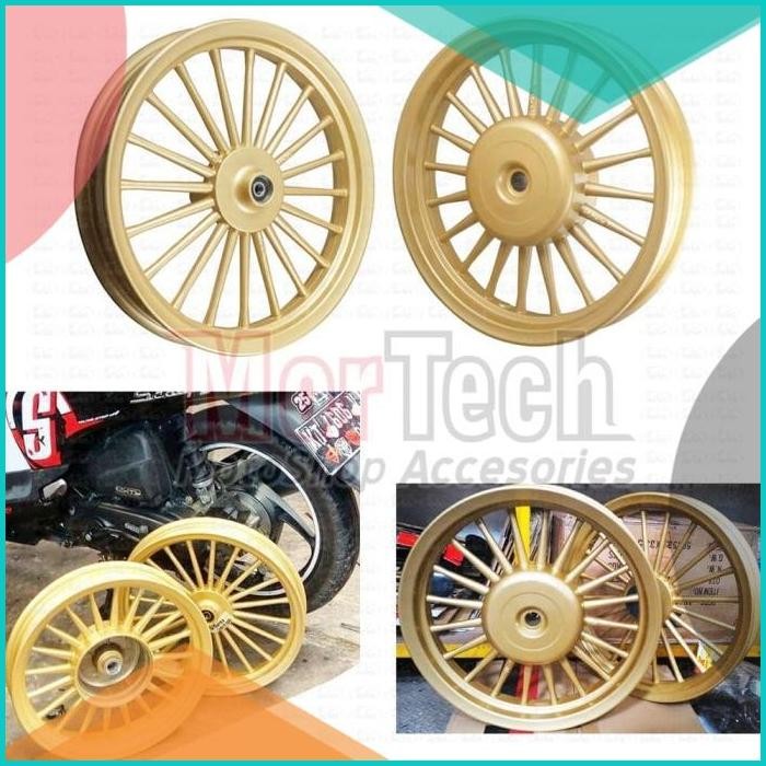 Velg - Pelek Racing Tapak Lebar Rossi Turbin Mio CW Palang 20 Gold 14