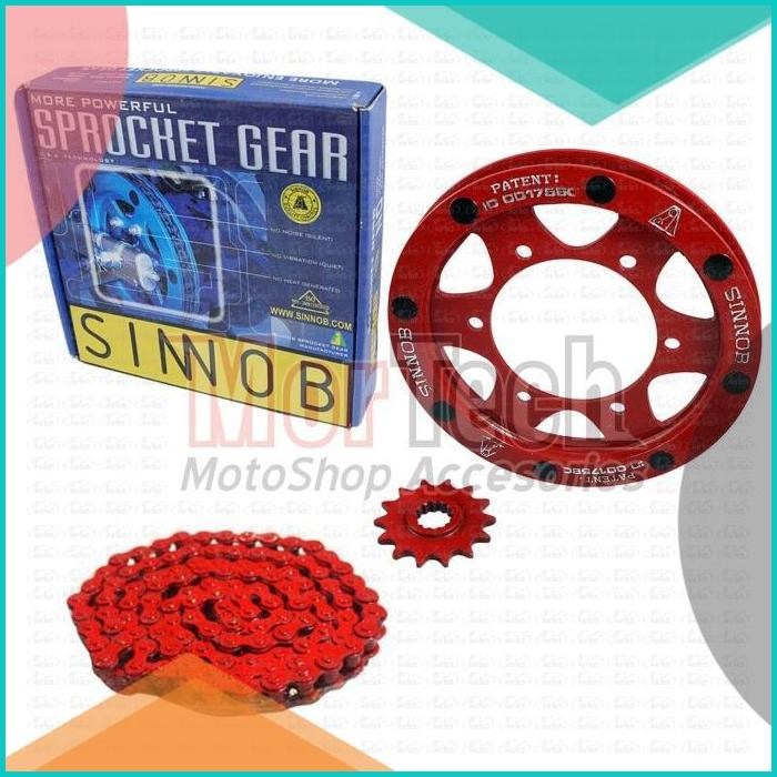Chain Kit Gear Set Rantai Motor Sinnob Ninja 250 FI Colour Chain Mera