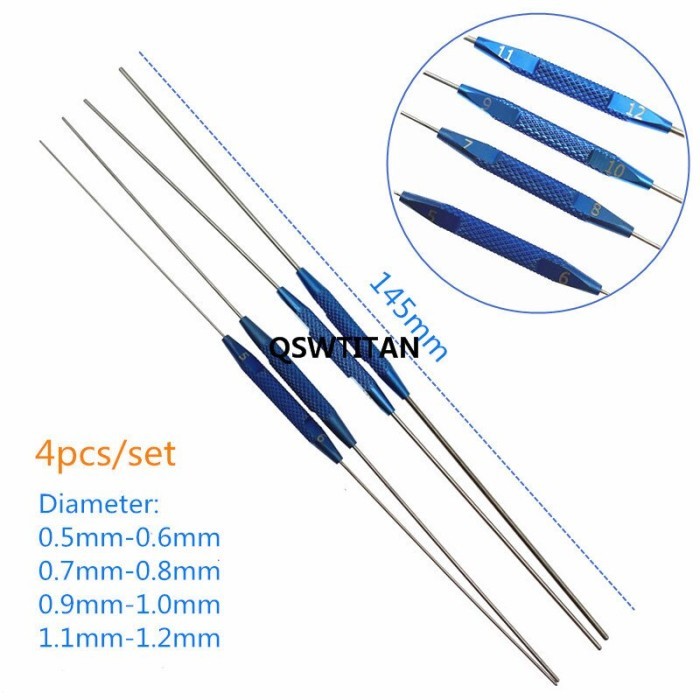 

T E R B A R U 4Pc/Set Ophthalmic Double Ended Lacrimal Passage Probe