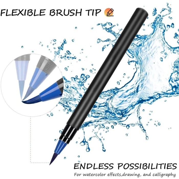 

T E R B A R U Haile 48/72Color Watercolor Brush Pens Soft Markers Pen For