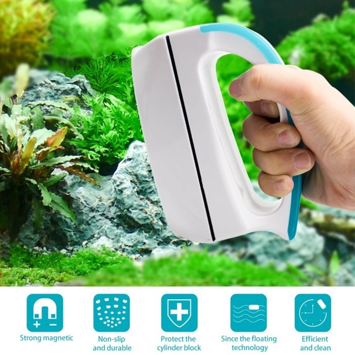 

T E R B A R U Glass magnetic brush window fish tank double-sided cleaning brush to