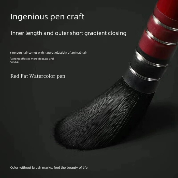 

T E R B A R U Advanced Lubens Red Panda Hair Watercolor Brush Suit Black Swan Art