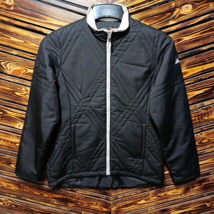 JAKET ADIDAS TEBAL POLOS SIZE M CASUAL BAGUS ORIGINAL