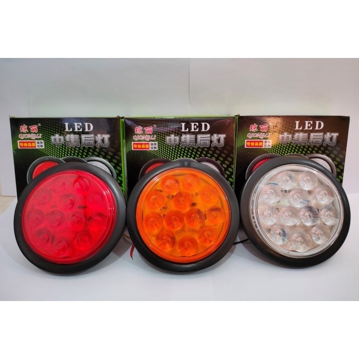 LAMPU STOP BULAT TRUK 24 VOLT / STOP LAMP TRUCK 24V LED - YELLOW