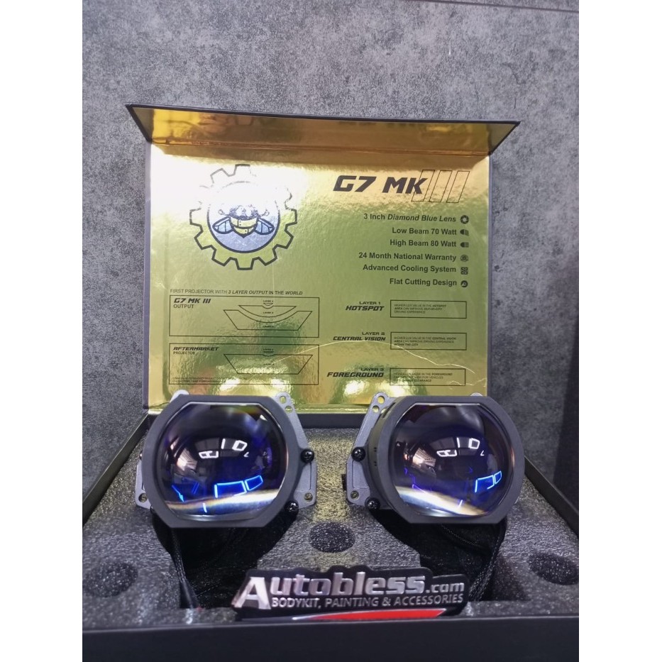 PROJECTOR BEEBOT G7 MK3 SQUARE, PAJERO ANPS, FORTUNER GR. FREE PASANG